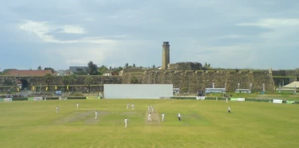 Local cricket players taking part in a Sri Lankan match